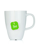 White tea cup with teabag