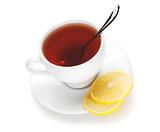 Tea cup with lemon slices