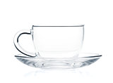 Empty glass tea cup