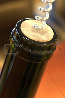 Opening a bottle of wine (shallow DOF)