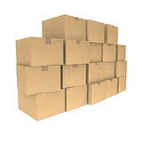 Piles of cardboard boxes