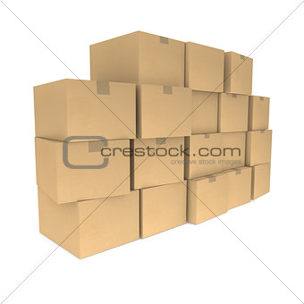 Piles of cardboard boxes