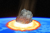 Total destruction of the world - collision of an asteroid with the Earth