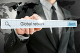 Global network written in search bar