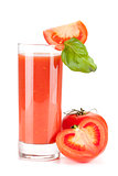 Fresh tomato juice with basil