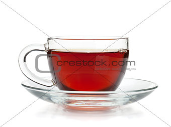 Black tea in glass cup