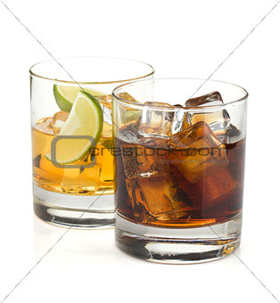 Whiskey and cola cocktails