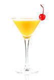 Alcohol cocktail with orange juice and maraschino