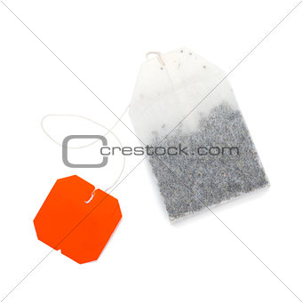 Teabag with red label