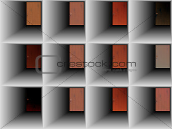 abstract set, collection of doors