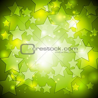 Bright green stars vector design
