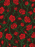 Red roses. Seamless pattern