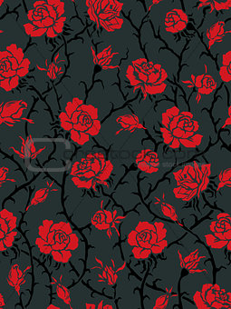 Red roses. Seamless pattern