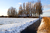 Dutch farmhouse in winter