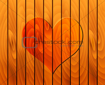 heart on wooden texture