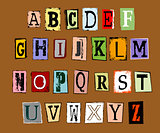 vector illustration of grunge alphabet
