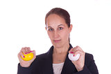 Business woman with stress balls