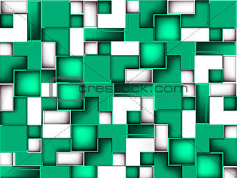 Background of green and white cubes