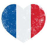 France heart retro flag