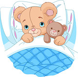    Cute baby bear in bed