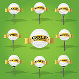 Golf ball and banner design elements