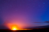 Kilauea Volcano Under a Starry Night Sky