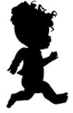 a doll running, silhouette vector