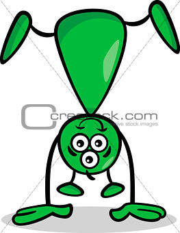 alien or martian cartoon illustration