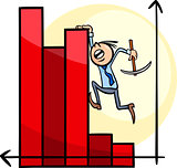 businessman on chart cartoon