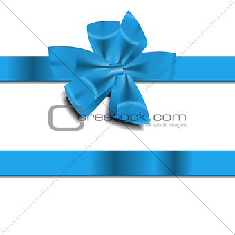 Blue Gift Ribbon . Vector illustration