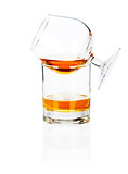 Cognac brandy glass on white