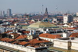 Aerial View on Milan from the Roof of Cathedral, Italy