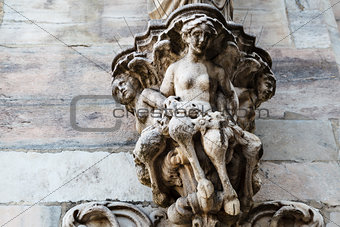 Sculpture on the Roof of Milan Cathedral, Lombardy, Italy