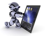 Robot with a digital tablet