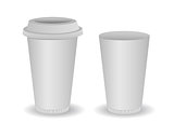 Two blank paper coffee cup