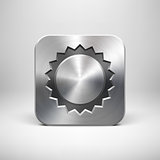 Technology Sun App Icon with Metal Texture
