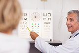 Doctor doing an eye test on a patient in a hospital