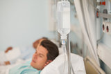 Focus shot on an intravenous drip and stand