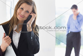 Estate agent on the phone with man deciding