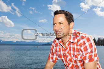 man at the lake