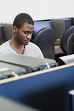 Man sitting at computer desk