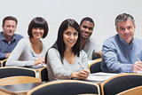 Smiling group in a lecture