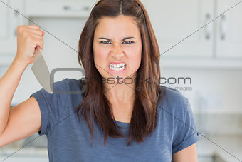Woman holding a knife