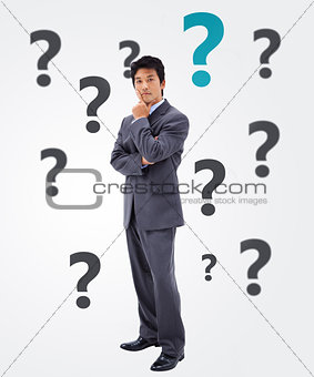Questioning businessman