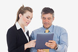 Business people using tablet