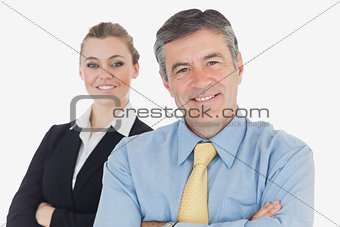 Confident business people smiling
