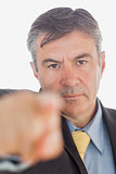 Angry businessman pointing