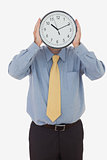 Businessman with clock face