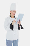 Chef using tablet pc