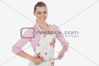 Portrait of woman with spatula